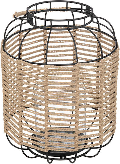 Atmosphera Cosy Metallic Lantern Floor Top Beige 22x22x27.5cm