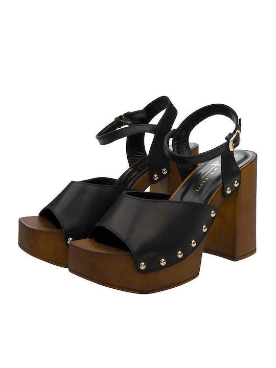 Leather Sandals White/Black