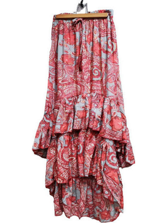Midi Rock Blumen Rosa