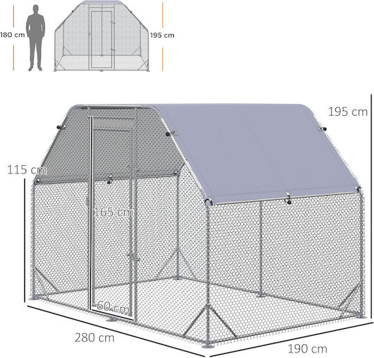 Pawhut Coteț Metalic L2.8 x L1.95 x Î1.9m.