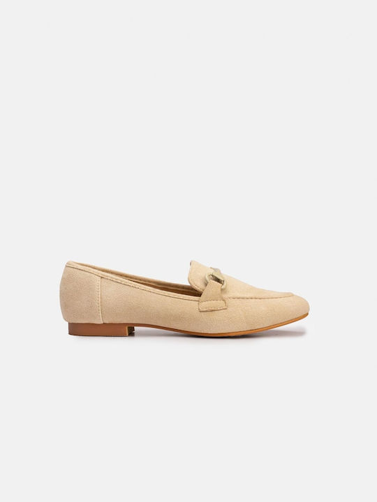 InShoes Women's Loafers in Beige Color