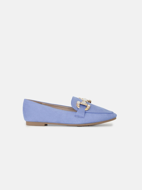 InShoes Women's Loafers in Light Blue Color