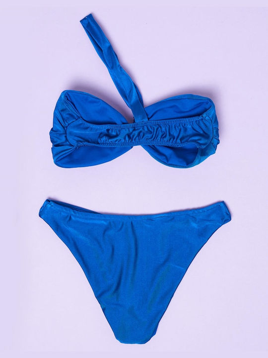 InShoes Bikini-Set Hohe Taille Blau