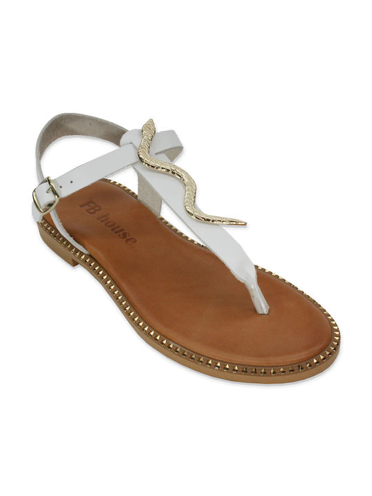 Women's leather anatomic sandal in white color