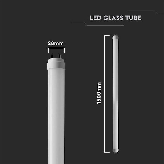 V-TAC Λάμπα LED 20W Τύπου Φθορίου 150εκ. για Ντουί G13 και Σχήμα T8 Θερμό Λευκό 2100lm