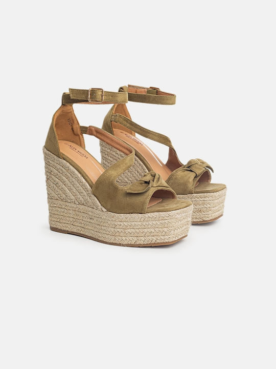 InShoes Women's Platform Espadrilles Green