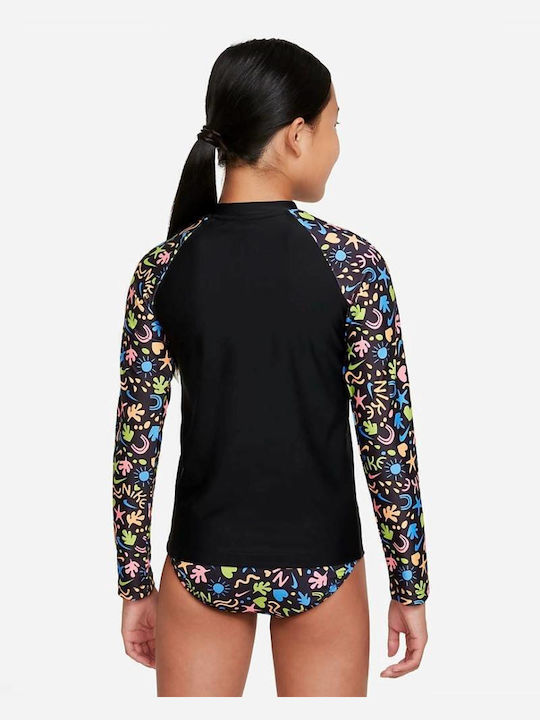 Nike Hydroguard Παιδικό Μαγιό Μπλούζα Μαύρη