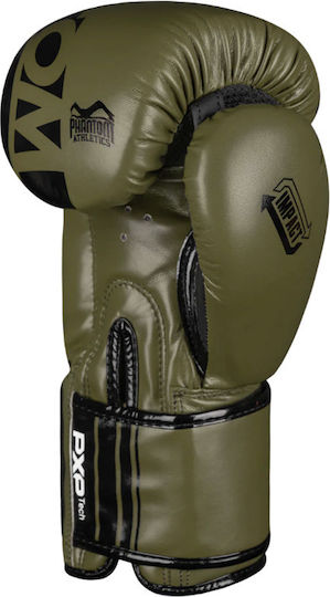 Phantom Boxing Gloves made of Synthetic Leather for Match Green