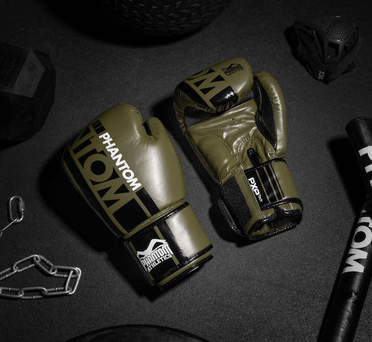 Phantom Boxing Gloves made of Synthetic Leather for Match Green