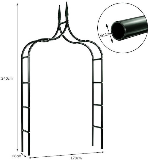Gartenarch aus Metall in Grün Farbe 140x38x240cm