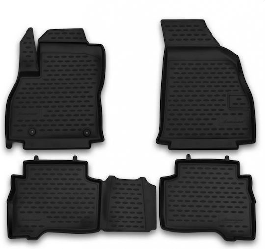 Novline Set of Front and Rear Mats 4pcs Tray Type for Citroen Nemo 2008 Black