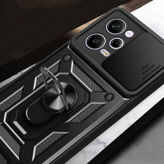 Techsuit Camshield Umschlag Rückseite Kunststoff / Silikon Schwarz (Redmi Note 12 Pro / Poco X5 Pro)