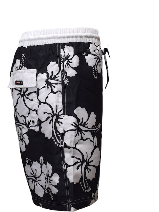 1210083 Men's Swimwear Bermuda Black Floral