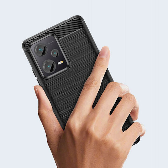 Techsuit Carbon Back Cover Σιλικόνης Μαύρο (Redmi Note 12 5G)