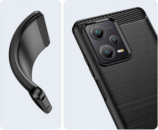 Techsuit Carbon Back Cover Σιλικόνης Μαύρο (Redmi Note 12 5G)