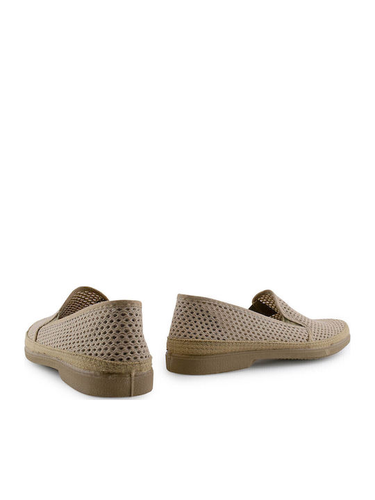 Fabric Men's Espadrilles in Beige Color