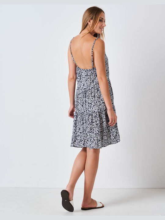 InShoes Sommer Mini Kleid mit Rüschen Marineblau