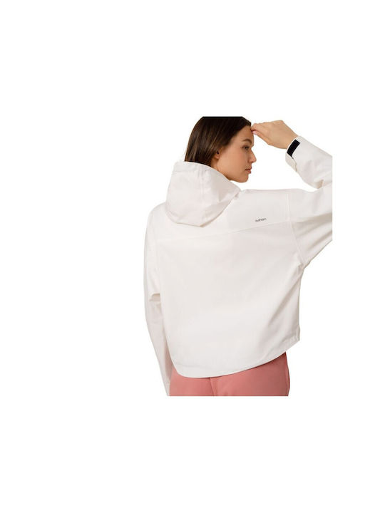 Outhorn Women's Short Lifestyle Jacket for Spring or Autumn with Hood White