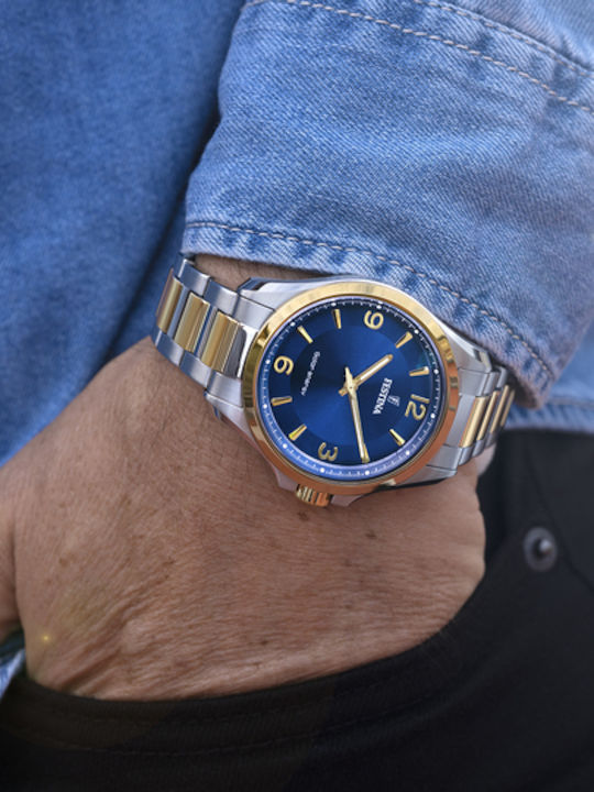 Festina Energy Ανδρικό Ρολόι 41.5mm Solar με Ασημί Μεταλλικό Μπρασελέ