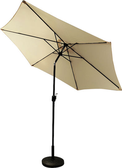 Umbrelă Rotundă Din Aluminiu Graciosa Bej / Negru Φ3xÎ2,55m