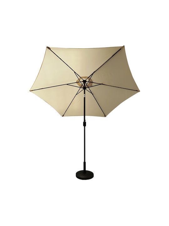 Umbrelă Rotundă Din Aluminiu Graciosa Bej / Negru Φ3xÎ2,55m