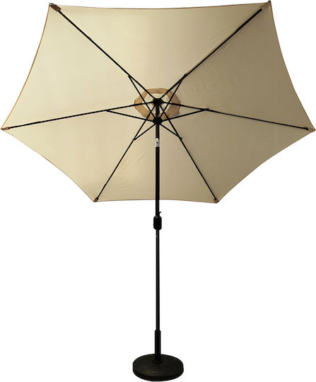 Umbrelă Rotundă Din Aluminiu Graciosa Bej / Negru Φ3xÎ2,55m