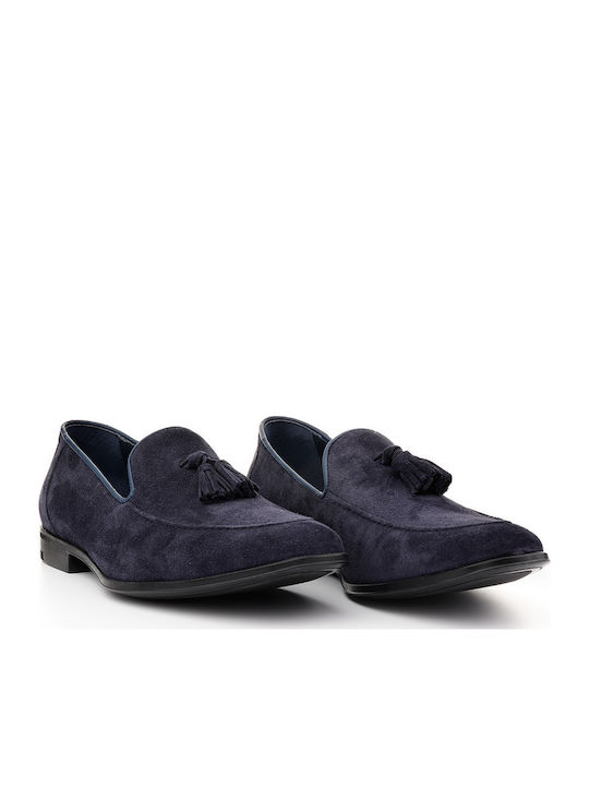 Δερμάτινα Ανδρικά Loafers σε Μπλε Χρώμα