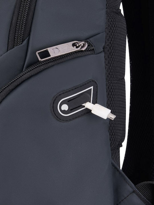 Delsey Parvis Plus Τσάντα Πλάτης για Laptop 15.6" με Θύρα USB σε Γκρι χρώμα