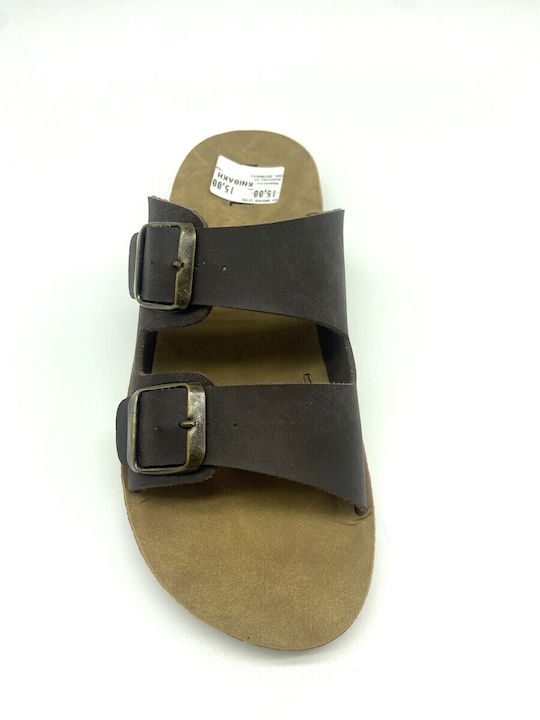 Women's Flat Sandals Anatomic in Brown Color