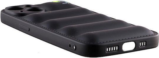 Lime Bumpy Puffer Back Cover Σιλικόνης με Λουράκι Μαύρο (iPhone 14 Plus)
