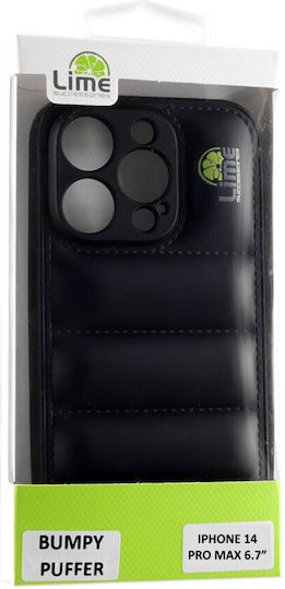 Lime Bumpy Puffer Задна корица Силикон с Каишка Черен (iPhone 14 Pro Max)