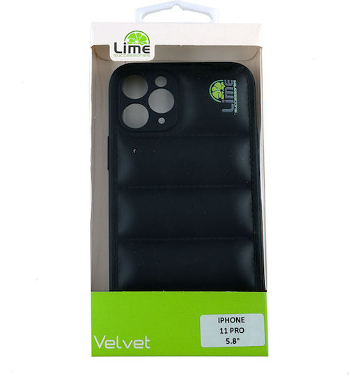 Lime Bumpy Puffer Back Cover Σιλικόνης με Λουράκι Μαύρο (iPhone 11 Pro)