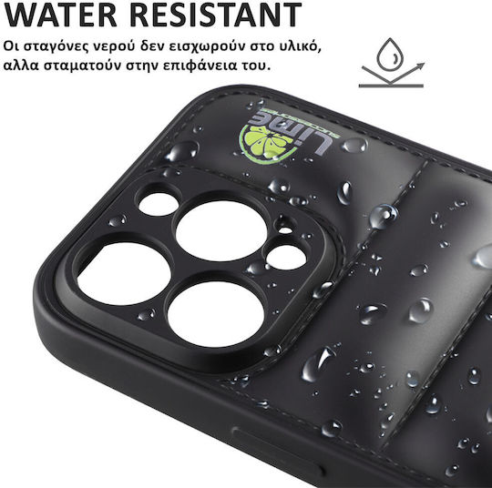 Lime Bumpy Puffer Back Cover Silicon cu Curea Negru (iPhone 12 / 12 Pro)