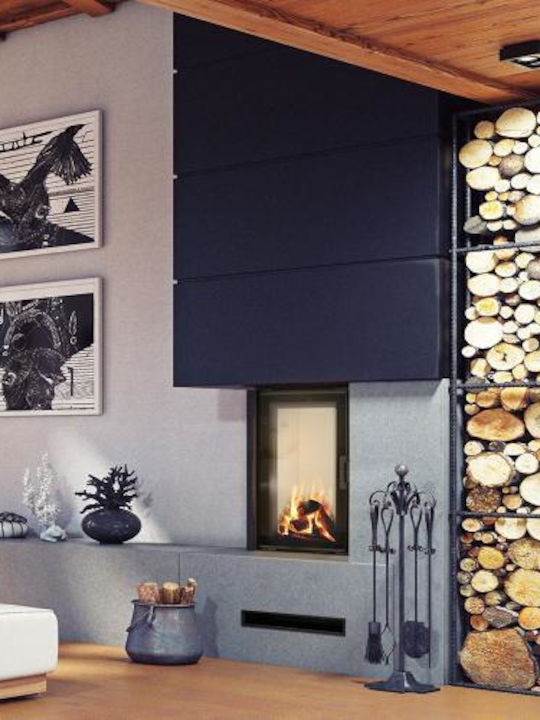Kratki Nadia 9 Black Kaminofen Holz 9kW Gerade mit einer zu öffnenden Tür