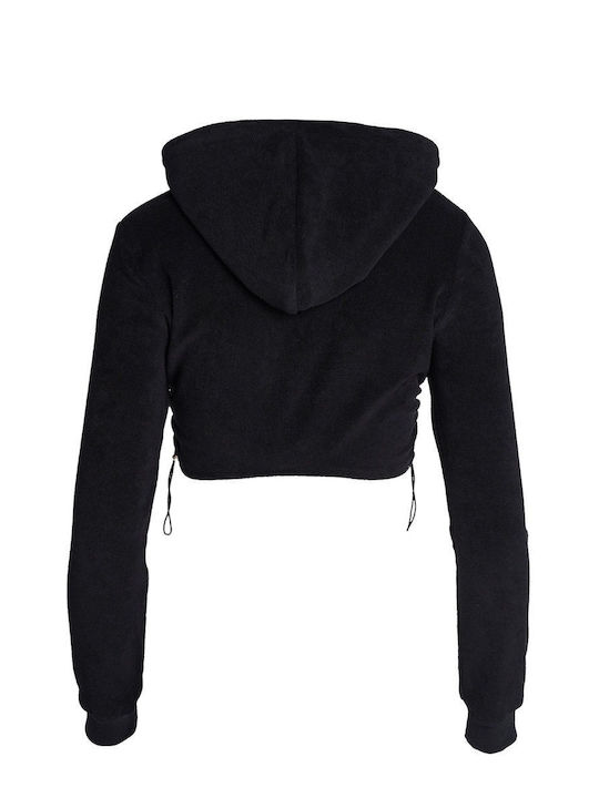 SugarFree Girls Fleece Hooded Cardigan with Zipper Black