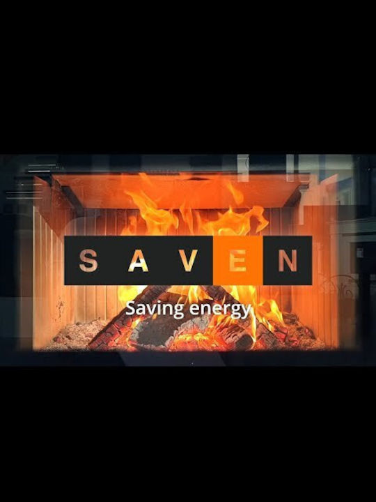 Saven Energy Eco Kaminofen Holz 14.5kW Rechte Ecke mit einer zu öffnenden Tür Geschlossenes Ausdehnungsgefäß