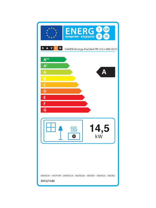 Saven Energy Eco Kaminofen Holz 14.5kW Rechte Ecke mit einer zu öffnenden Tür Geschlossenes Ausdehnungsgefäß