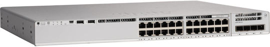 Cisco Catalyst 9200 Gestionat L3 PoE+ Switch cu 24 Porturi Gigabit (1Gbps) Ethernet și 24 Porturi SFP