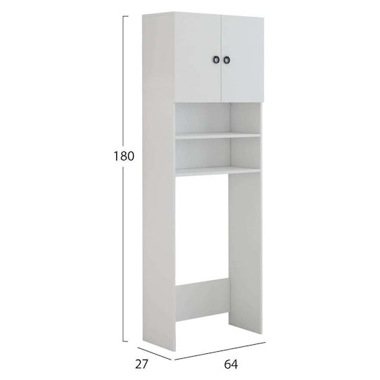 Freebox Бански Шкаф За Пералня 64x37x180см Бял
