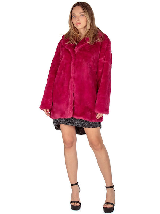 Women's Short Fur Fuchsia