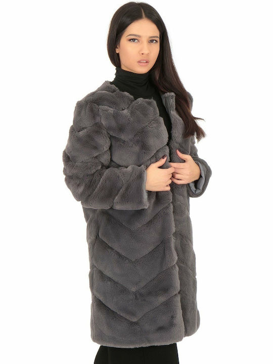 Women's Long Fur Gray