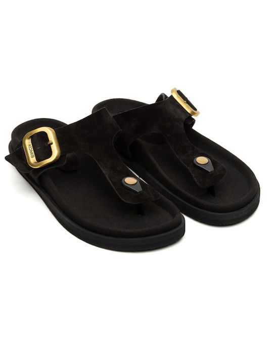 Komis & Komis Women's Flat Sandals Anatomic in Black Color