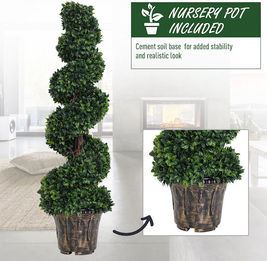 Arbore Artificial de Exterior Buxus (Box comun) Green 112cm Outsunny