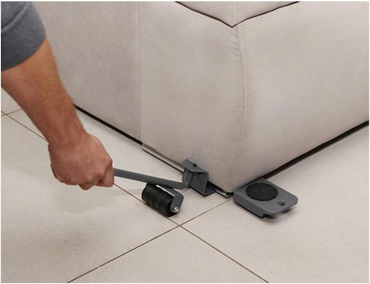 SPM Furniture Lifter 5τμχ Bigstren Set 4 Bases Lever Movement Household Appliances Furniture Weight Up To for Weight Load up to 150kg Gray