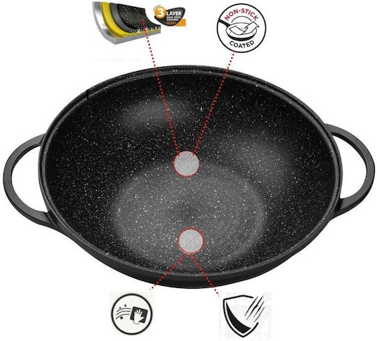 Cheffinger Wok With Lid made of Aluminum with Stone Coating 36cm