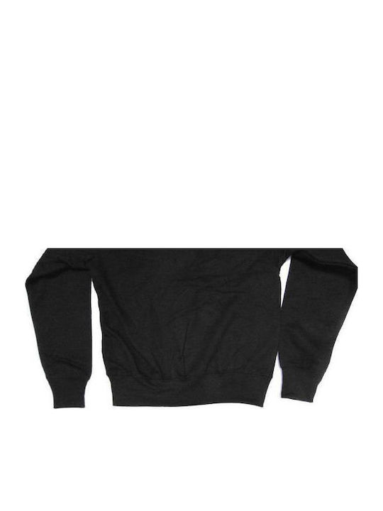 Fleece Kids Sweatshirt Cardigan with Hood and Pockets Black
