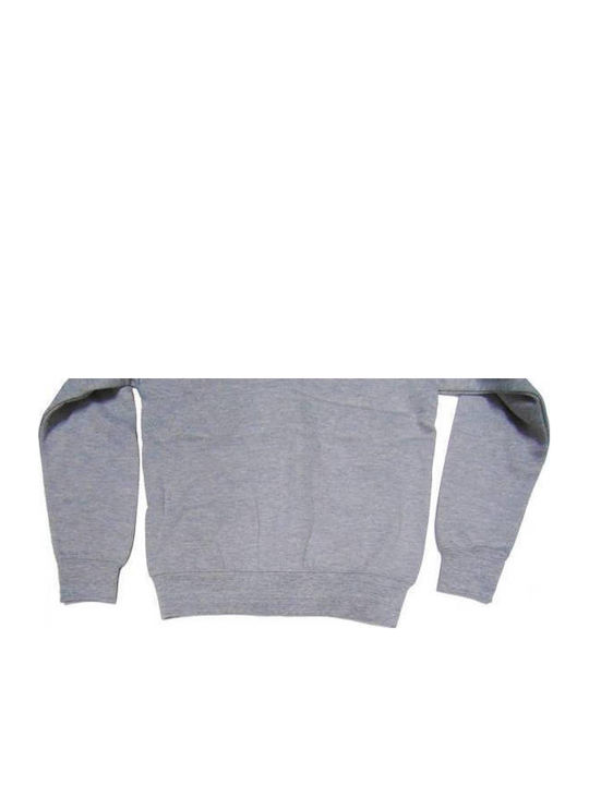 Fleece Kinder-Sweatshirt Strickjacke mit Kapuze und Taschen Grau