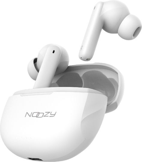 Noozy BH50 In-ear Bluetooth Handsfree Ακουστικά με Θήκη Φόρτισης Λευκά