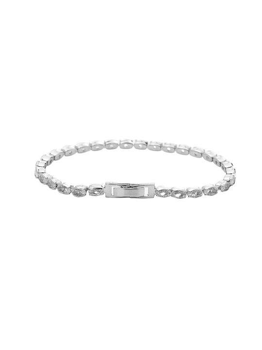 Oval Tennis Bracelet Silver Stainless Steel Bracelet