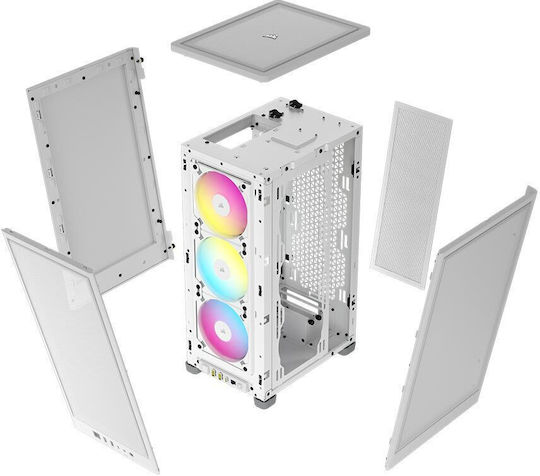 Corsair 2000D RGB Airflow iCUE Mini Tower Κουτί Υπολογιστή Λευκό